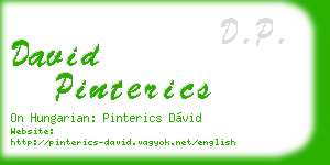 david pinterics business card